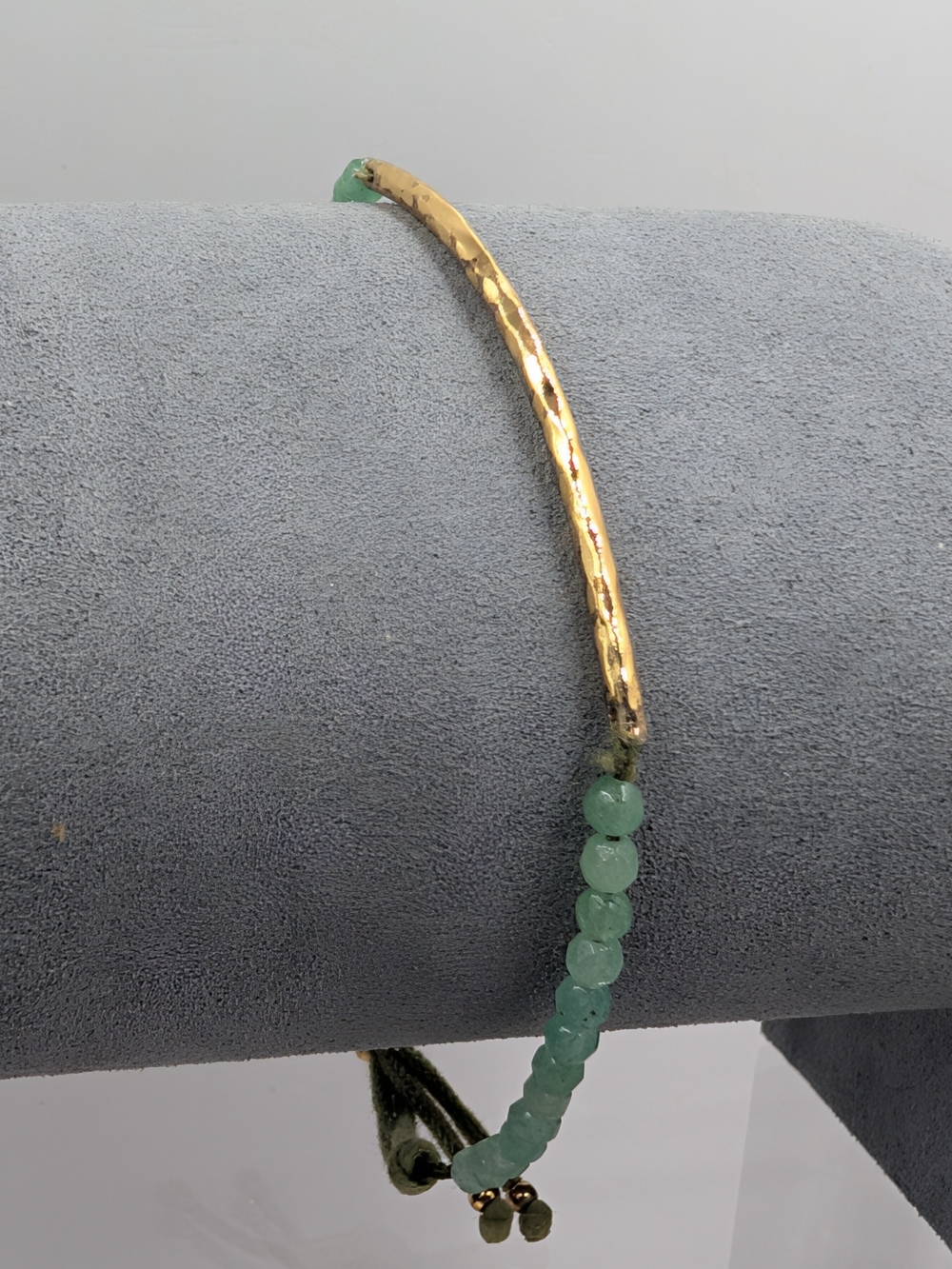 Gorjana Power Gemstone Aventurine Luck Gold Adjustable Bracelet | M210